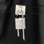Box Calfskin Shark Lock Bucket Bag Black
