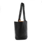 Soft Grained Calfskin Large Pebble Bucket Bag Black