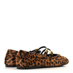 Calf Hair Leopard Print Ballerina Flats 36.5 Honey