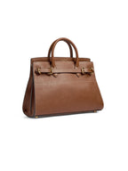 Town & Country Collection - Top Handle Bag - Tan Pebbled Leather