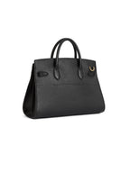 Town & Country - Top Handle Bag - Black Pebbled Leather