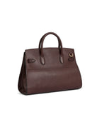 Town & Country - Top Handle Bag - Burgundy Pebbled Leather