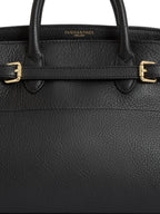 Town & Country - Top Handle Bag - Black Pebbled Leather