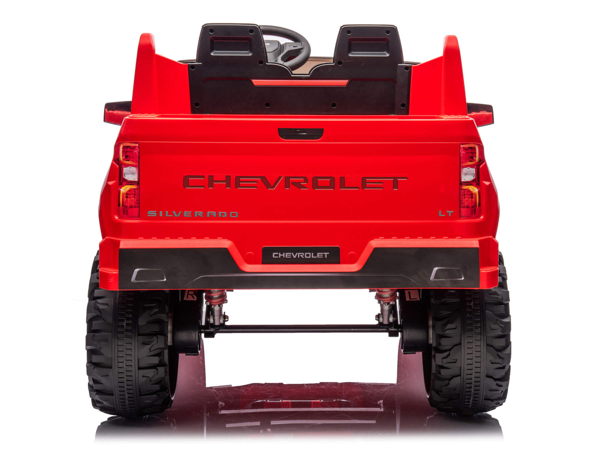 24V Chevrolet Silverado Ride on Truck for Kids with 2 Seats and Remote - Red
