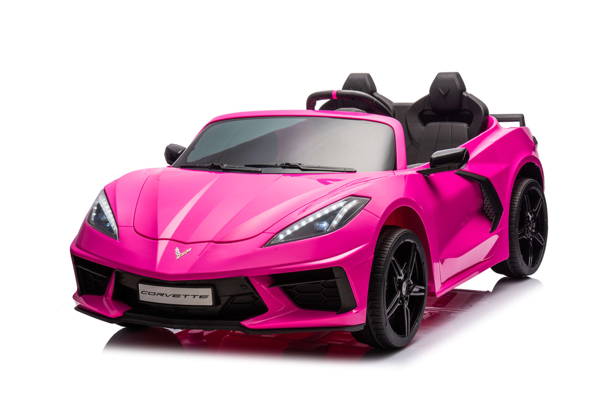 24V Chevrolet Corvette C8 2-Seater Ride On Car with Remote - Pink