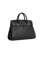 Town & Country - Top Handle Bag - Black Pebbled Leather