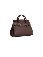 Town & Country - Micro Top Handle Bag - Burgundy Pebbled Leather