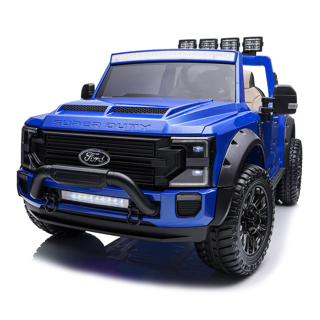 Ford F450 Custom Edition 24V Kids Ride-On Car Truck with R/C Parental Remote | Blue