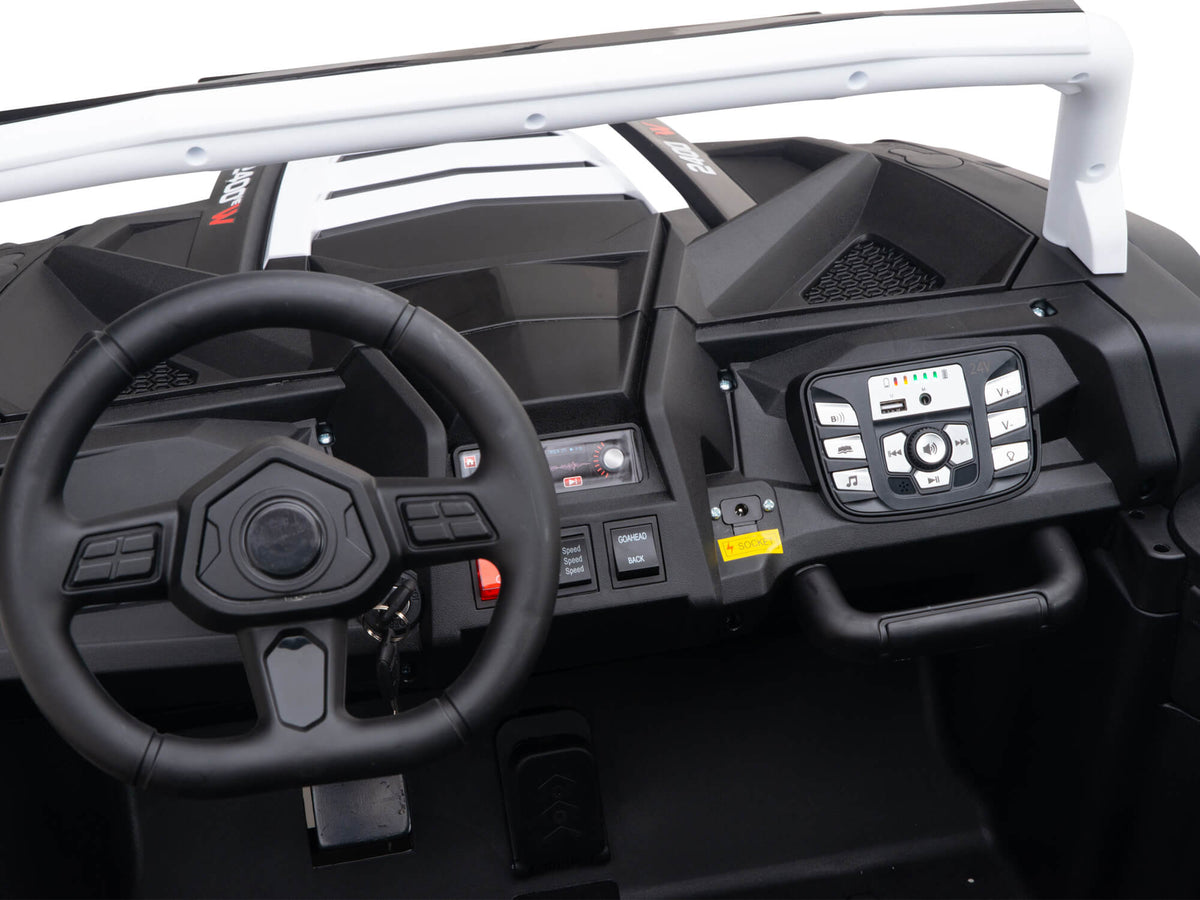 24V TREKCAR Rayder Ride-On Buggy - White