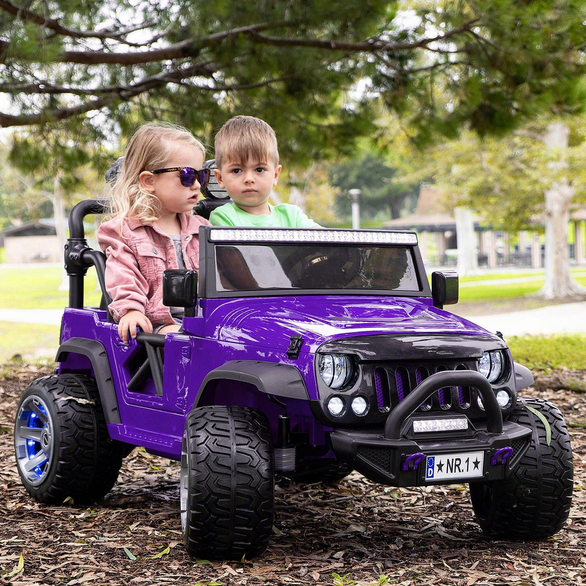 Trail Explorer 24V Kids Ride-On Car Truck with R/C Parental Remote | Purple
