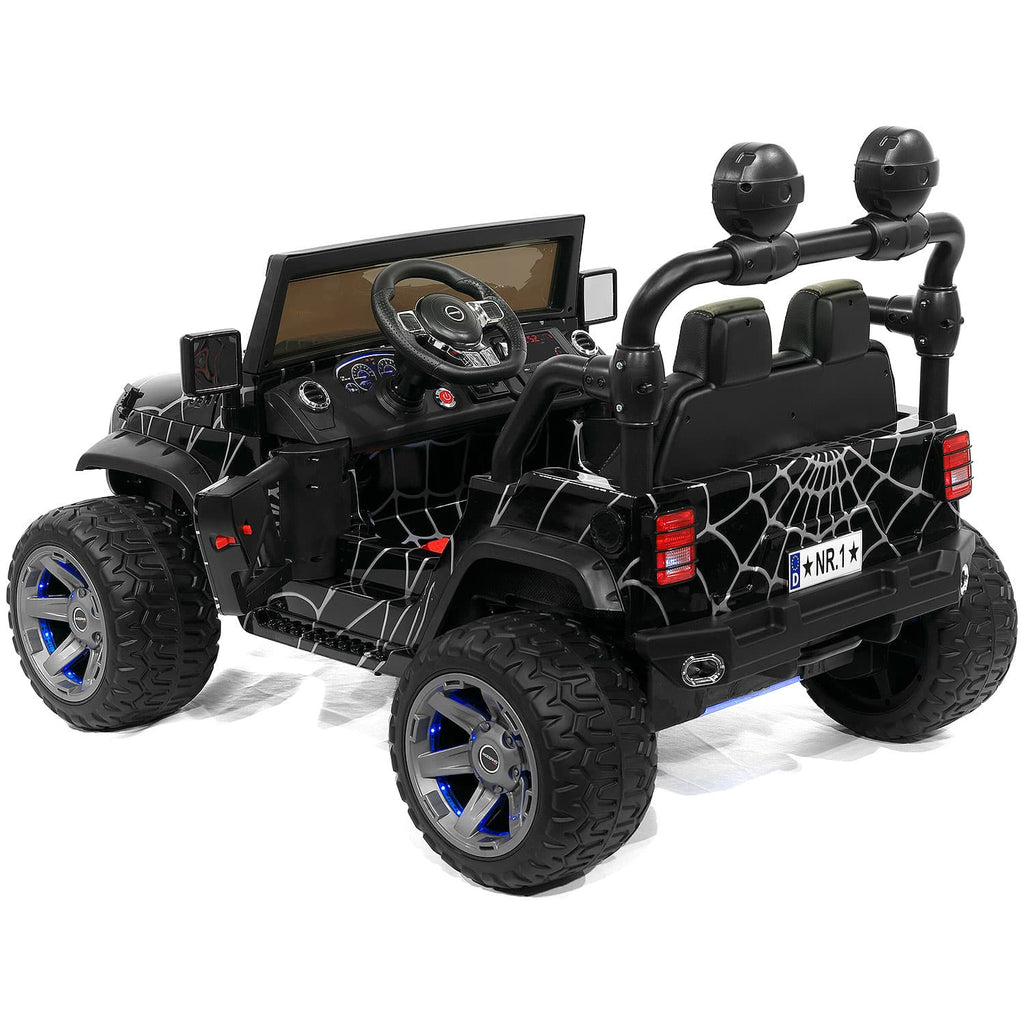Trail Explorer 24V Kids Ride-On Car Truck with R/C Parental Remote | Spider Black