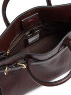 Town & Country - Top Handle Bag - Burgundy Pebbled Leather