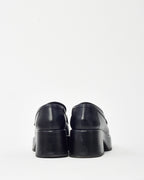 Chanel Black Calfskin Leather Black CC Coco Mark Platform Loafers - 38