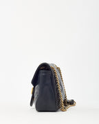 Gucci Black Leather Matelassé Small GG Marmont Shoulder Bag