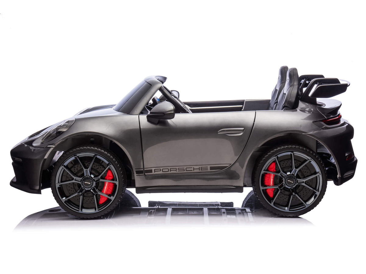 24V Porsche 911 GT3 Kids 2-Seater Ride On Car - Gray
