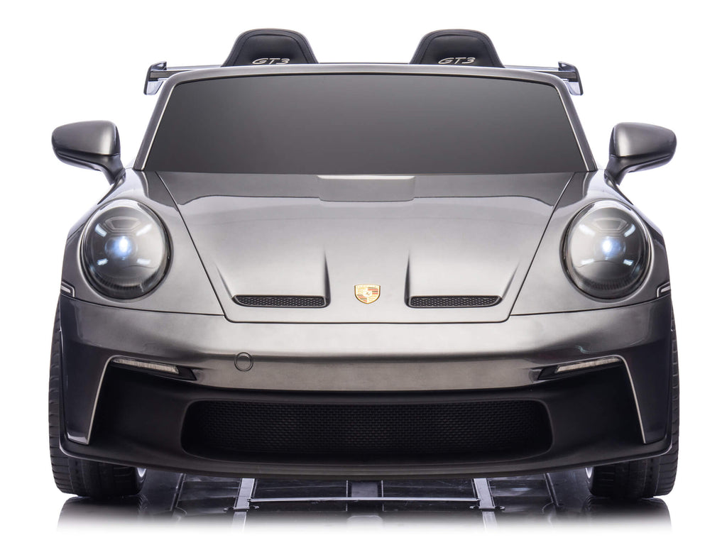 24V Porsche 911 GT3 Kids 2-Seater Ride On Car - Gray