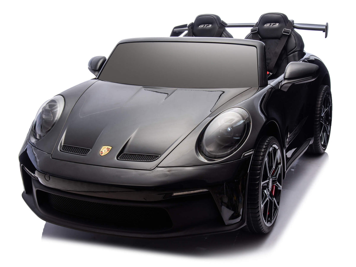 24V Porsche 911 GT3 Kids 2-Seater Ride On Car - Black