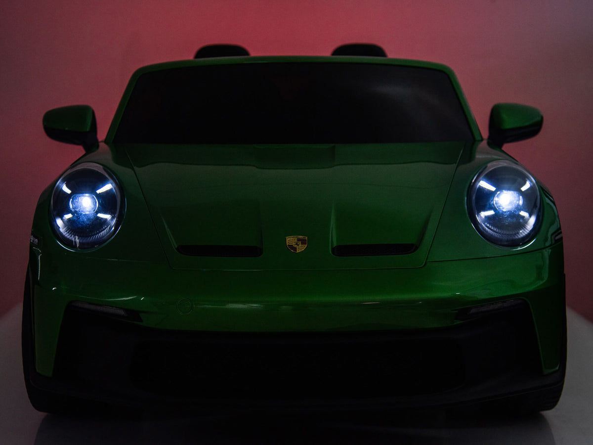 24V Porsche 911 GT3 Kids 2-Seater Ride On Car - Green