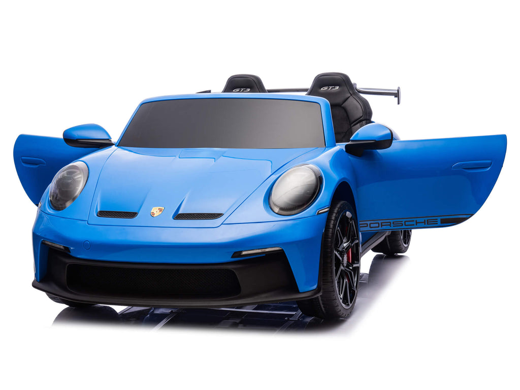 24V Porsche 911 GT3 Kids 2-Seater Ride On Car - Blue
