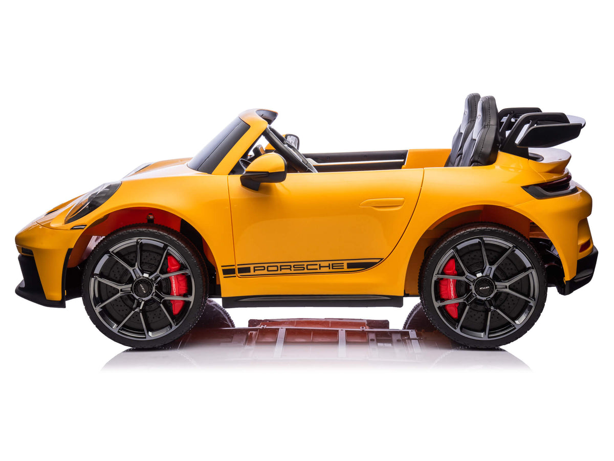 24V Porsche 911 GT3 Kids 2-Seater Ride On Car - Yellow