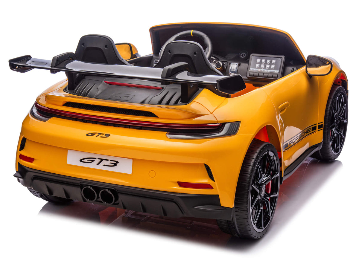 24V Porsche 911 GT3 Kids 2-Seater Ride On Car - Yellow