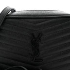 Grain De Poudre Matelasse Monochrome Monogram Mini Lou Camera Bag Black