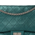 Metallic Calfskin Quilted 2.55 Reissue Flap 227 Turquoise