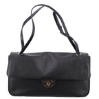 Grained Calfskin Small Souplissimo Maxi Flap Black