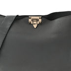 Pebbled Calfskin Small Rockstud Flip-Lock Messenger Bag Light Stone