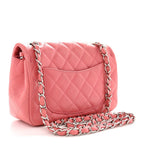 Lambskin Quilted Mini Rectangular Flap Pink