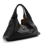 Grained Calfskin Softbit Maxi Shoulder Bag Black