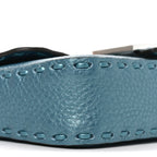 Metallic Cuoio Roma Sellerissima Nappa Sintetica Tape Stitch Mini Baguette Placca Argento