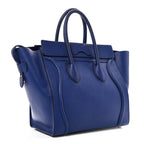 Drummed Calfskin Mini Luggage Indigo