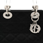 Satin Swarovski Crystal Acrylic PVC Cannage Mini Lady Dior Black