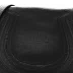 Calfskin Medium Marcie Round Crossbody Bag Black