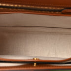 Calfskin Geometric Print Medium Bamboo 1947 Top Handle Bag Brown