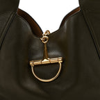 Grained Calfskin Softbit Maxi Shoulder Bag Forest Green