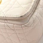 Calfskin Cannage Small Caro Bag Ivory