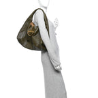 Grained Calfskin Softbit Maxi Shoulder Bag Forest Green