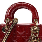 Patent Cannage Mini Lady Dior Red