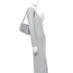 Nappa Allover License BB Monogram Embossed Medium Triplet Bag Silver