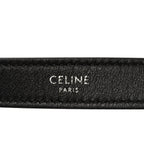 Calfskin Ava Logo Shoulder Bag Black
