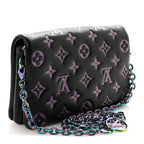 Lambskin Embossed Monogram Scarabeo Pochette Coussin Black