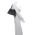 Grained Calfskin Alger Shoulder Bag Black