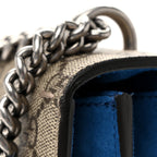 GG Supreme Monogram Embroidered Medium Dionysus Shoulder Bag Blue