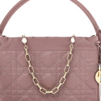 Lambskin Cannage Milly Mini Drawstring Bag Pink Peony