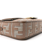 Wool Vitello King Houndstooth FF Embroidered Baguette Beige Moro