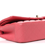 Caviar Quilted Medium Double Flap Pink