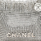 Crystal Embellished Metallic Lambskin Mini Chanel 22 Silver