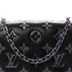 Lambskin Embossed Monogram Scarabeo Pochette Coussin Black